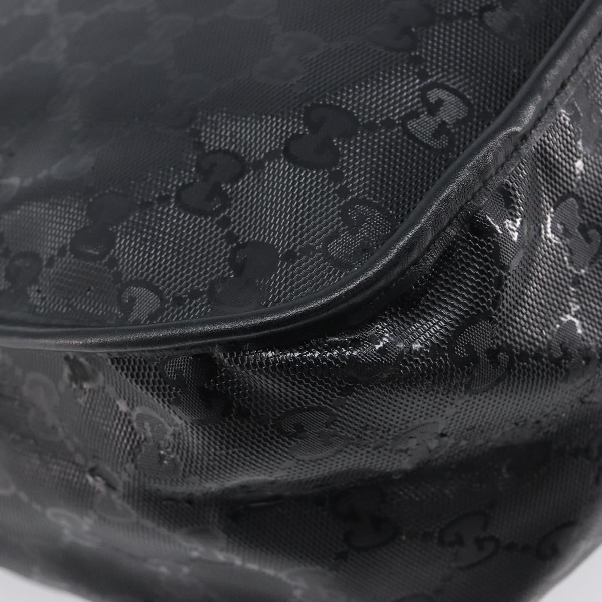 GUCCI GG implementation Shoulder Bag PVC Black Silver 201732 Auth 208397