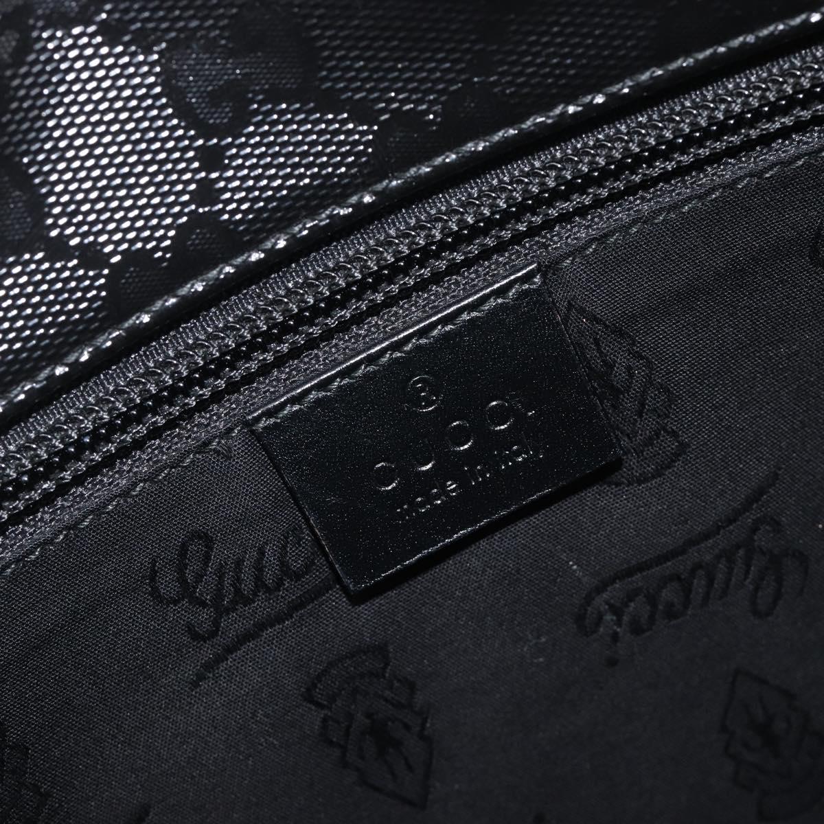 GUCCI GG implementation Shoulder Bag PVC Black Silver 201732 Auth 208397