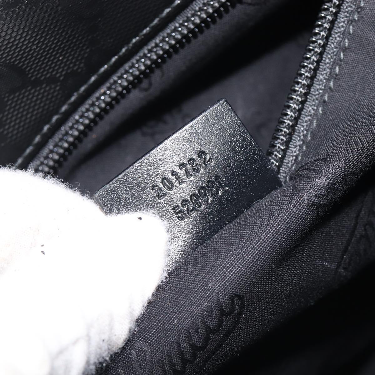 GUCCI GG implementation Shoulder Bag PVC Black Silver 201732 Auth 208397