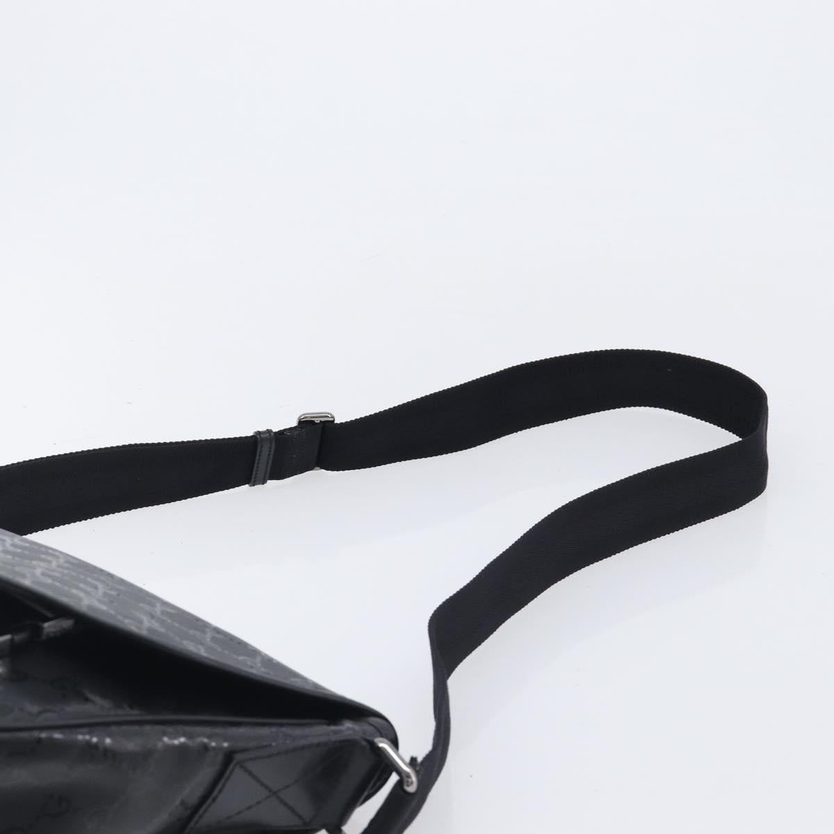 GUCCI GG implementation Shoulder Bag PVC Black Silver 201732 Auth 208397