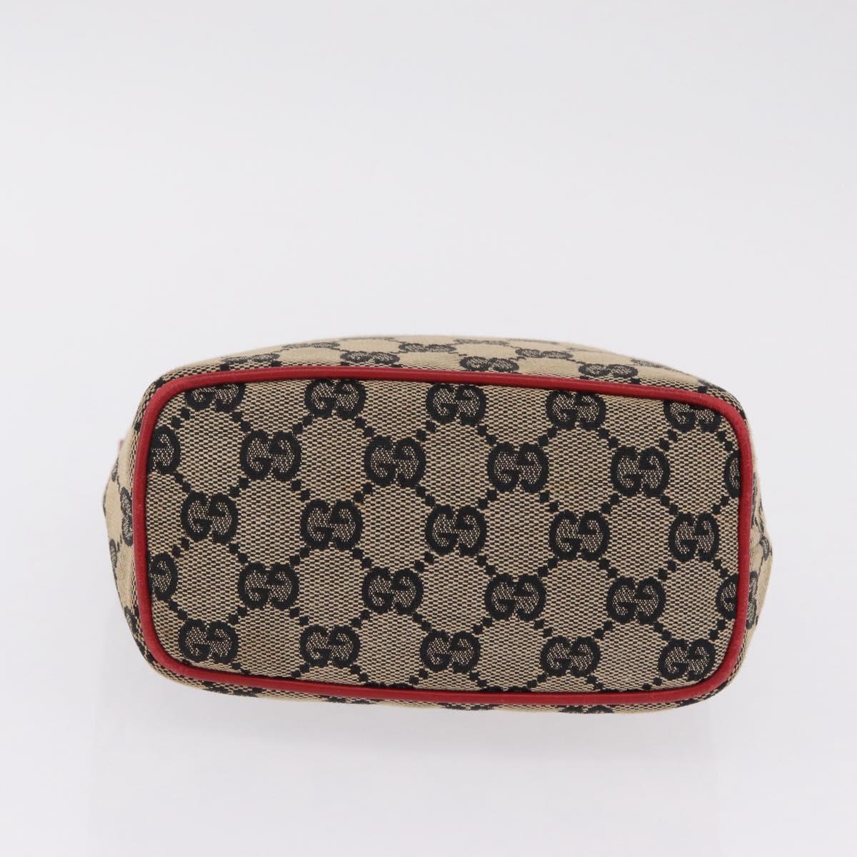 GUCCI GG Canvas Hand Pouch Hand Bag Navy Gold 039 1147 Auth 208405A