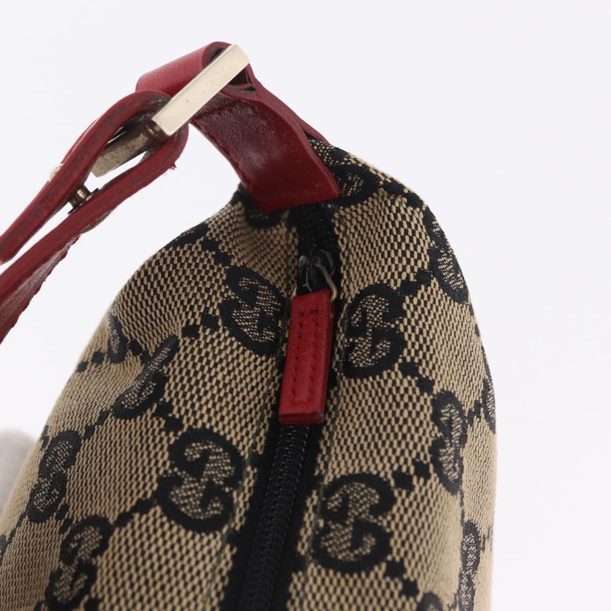 GUCCI GG Canvas Hand Pouch Hand Bag Navy Gold 039 1147 Auth 208405A