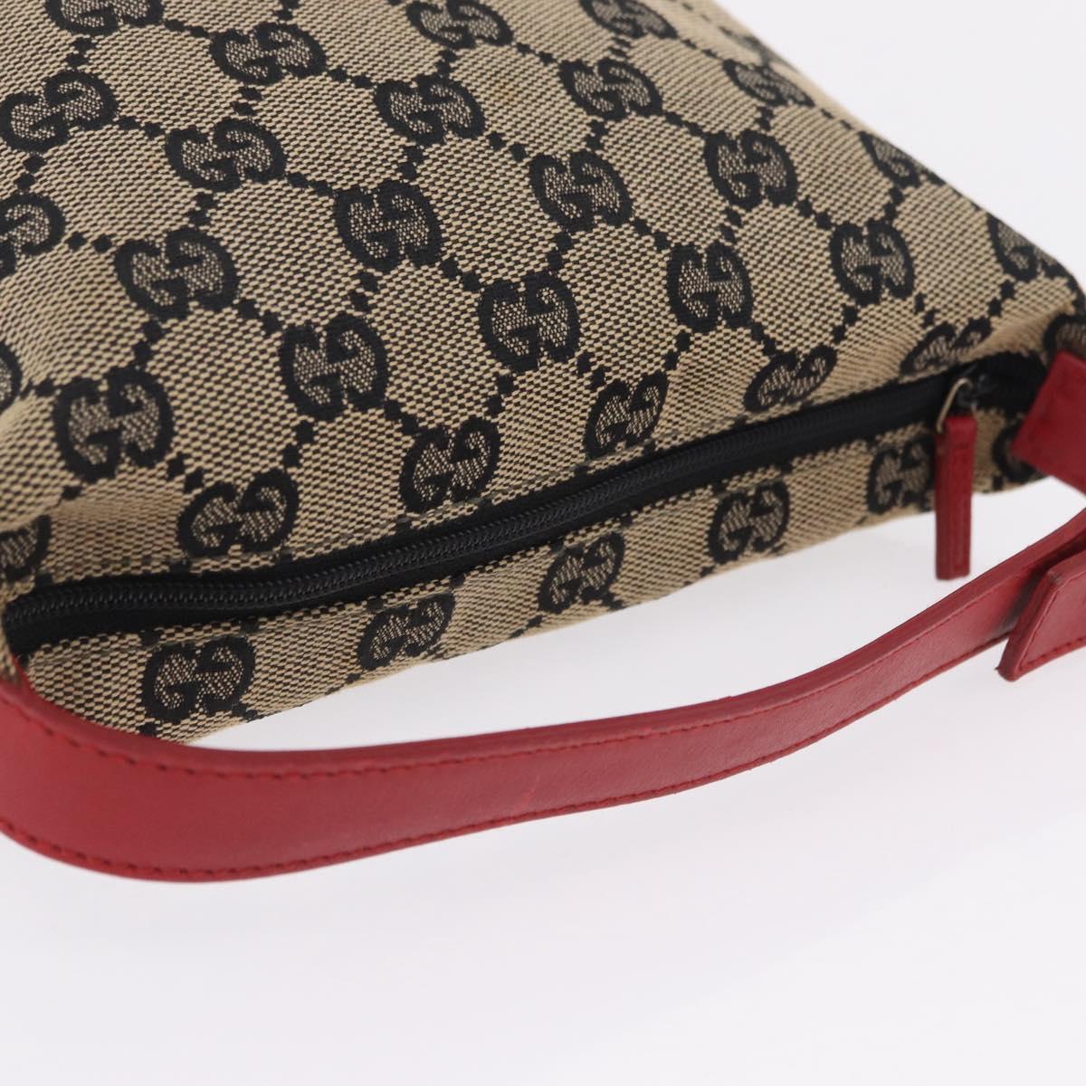 GUCCI GG Canvas Hand Pouch Hand Bag Navy Gold 039 1147 Auth 208405A