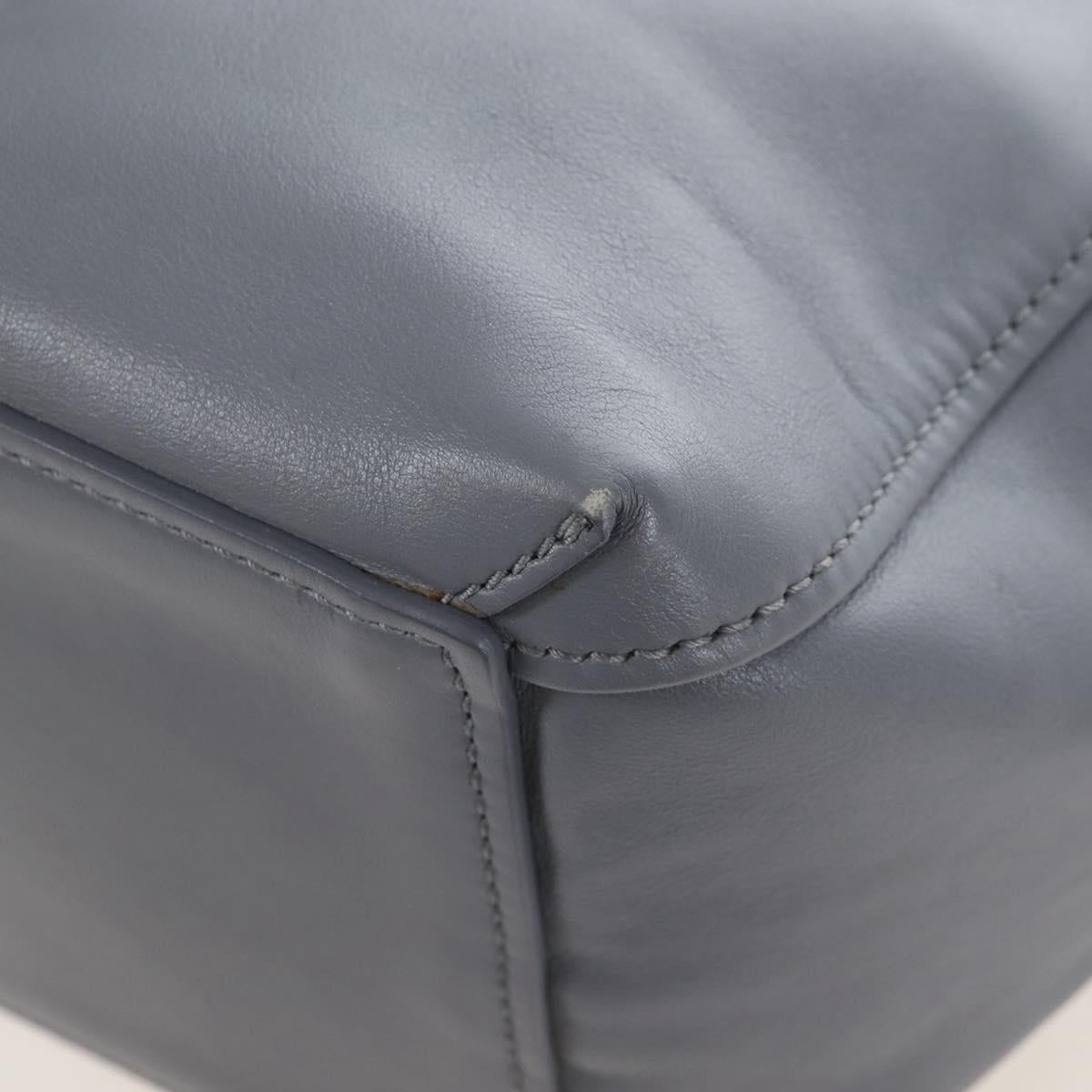 Balenciaga Laundry Cabas Hand Bag Leather 2way Gray Silver 517842 Auth 208407A