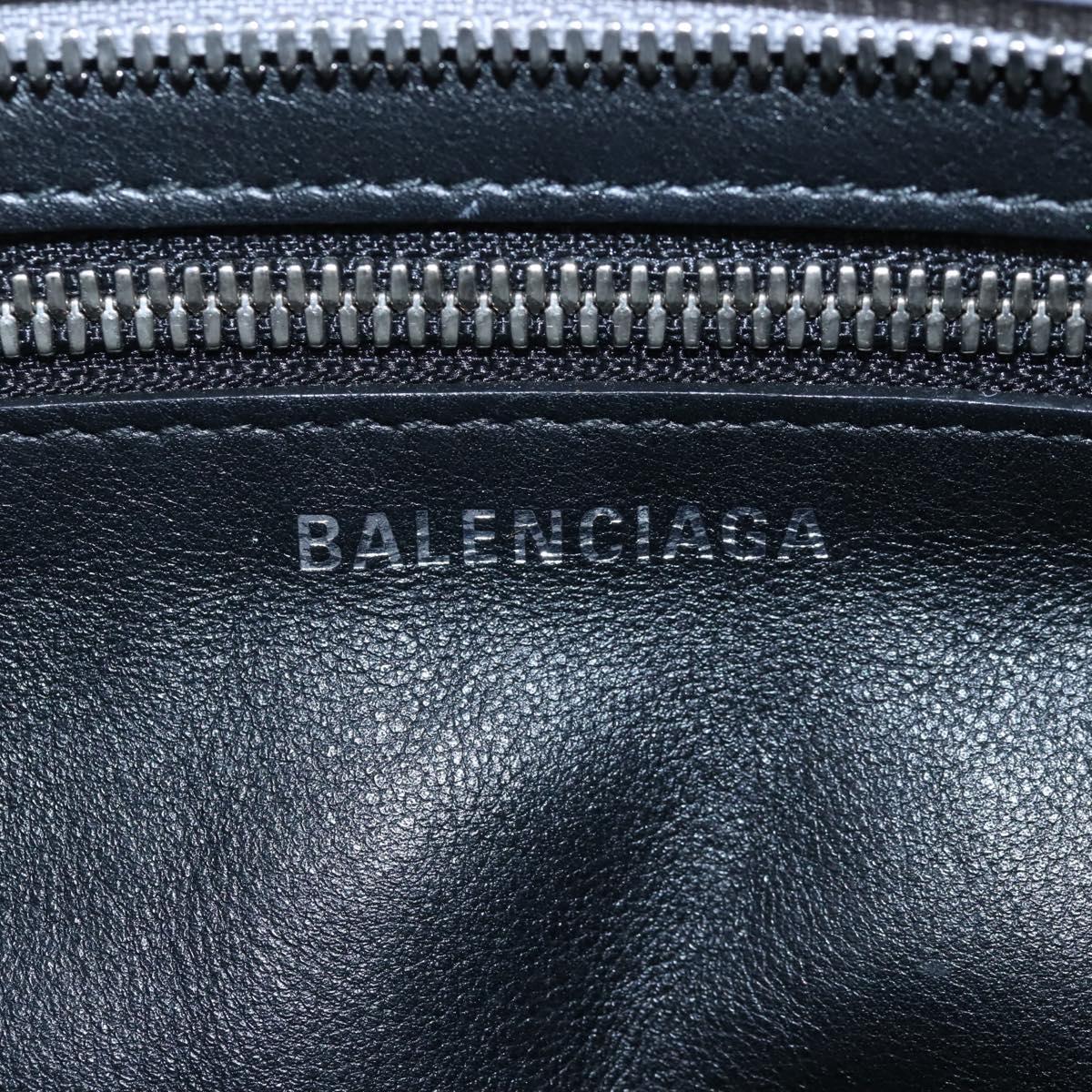 Balenciaga Laundry Cabas Hand Bag Leather 2way Gray Silver 517842 Auth 208407A