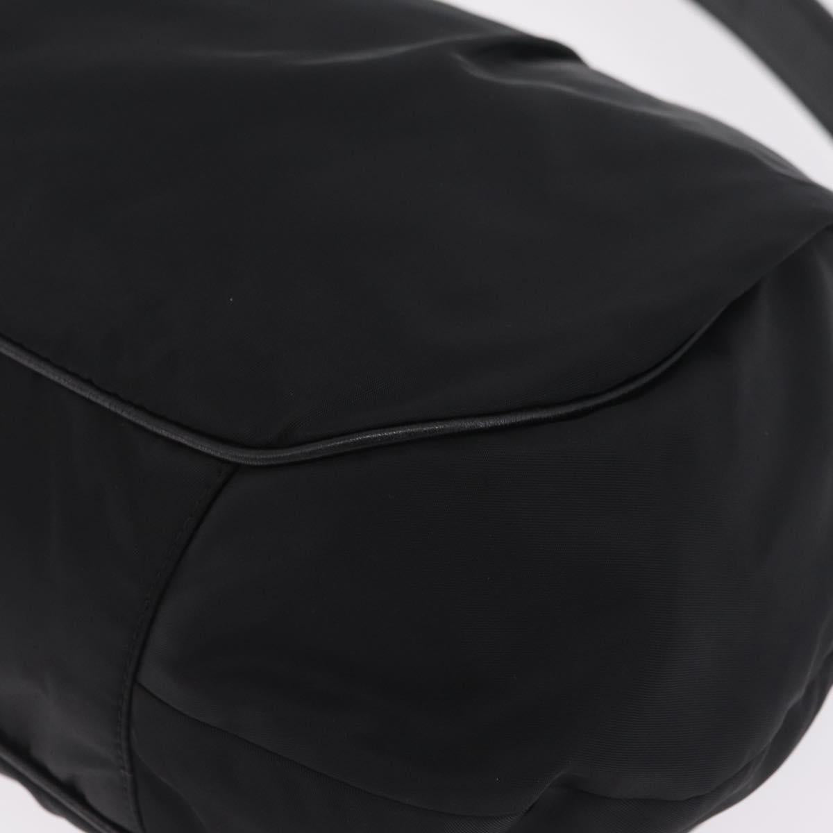 PRADA Shoulder Bag Nylon Black Silver Auth 208419V