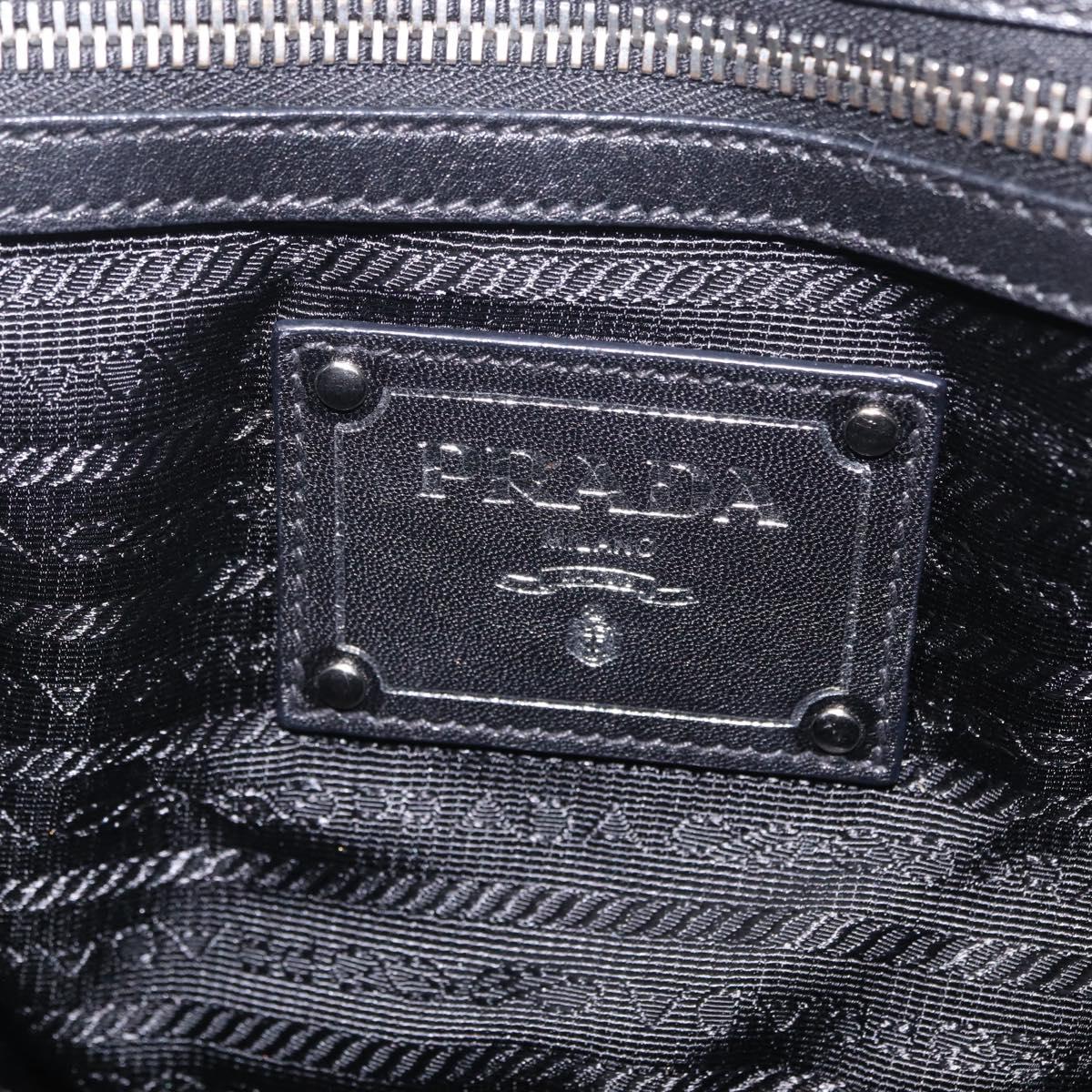 PRADA Shoulder Bag Nylon Black Silver Auth 208419V