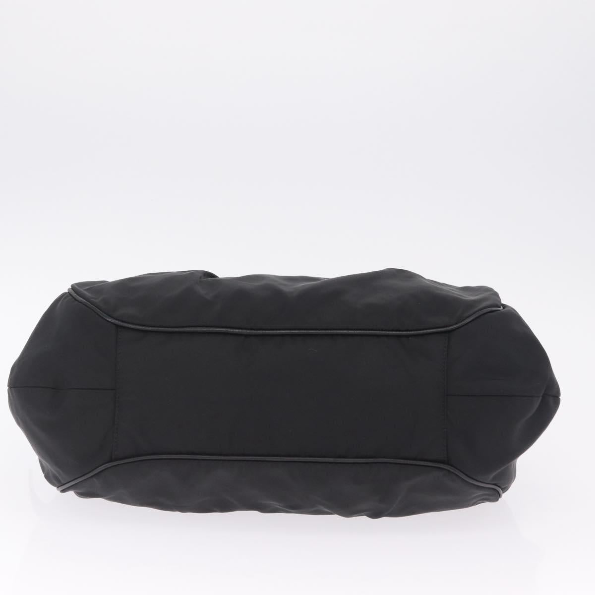 PRADA Shoulder Bag Nylon Black Silver Auth 208419V