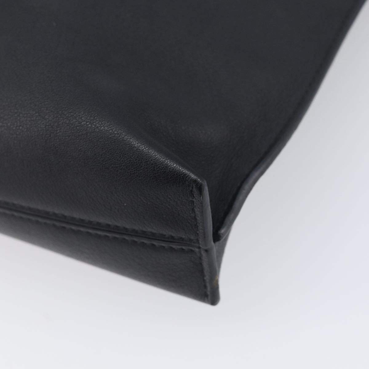LOEWE Shoulder Bag Leather Black Gold Auth 208421A