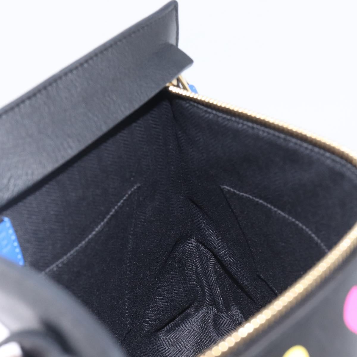 LOEWE Shoulder Bag Leather Black Gold Auth 208421A