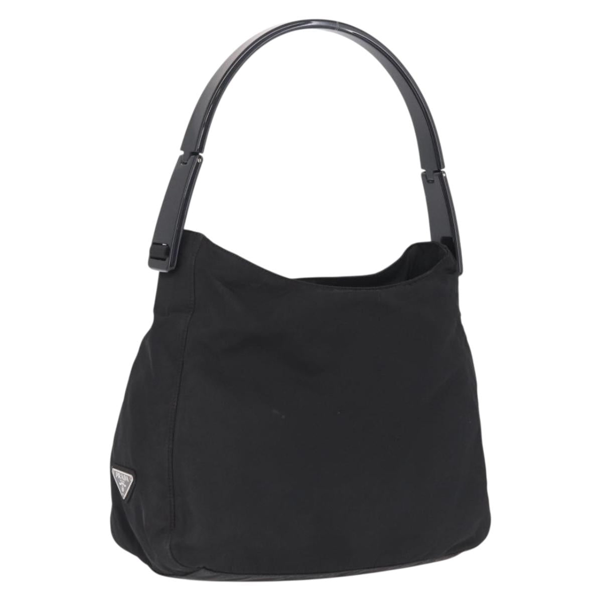 PRADA Shoulder Bag Nylon Black Auth 208422A