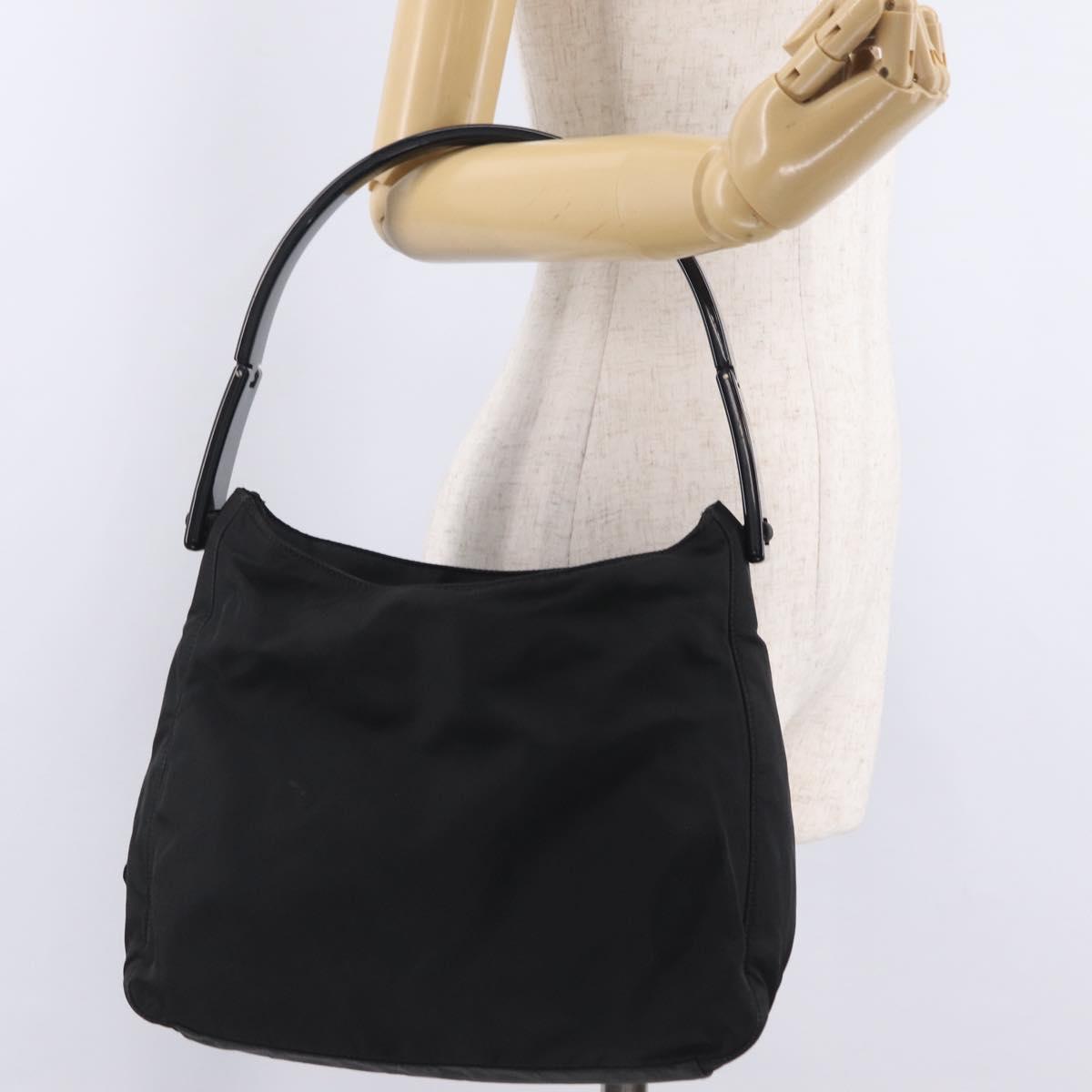 PRADA Shoulder Bag Nylon Black Auth 208422A