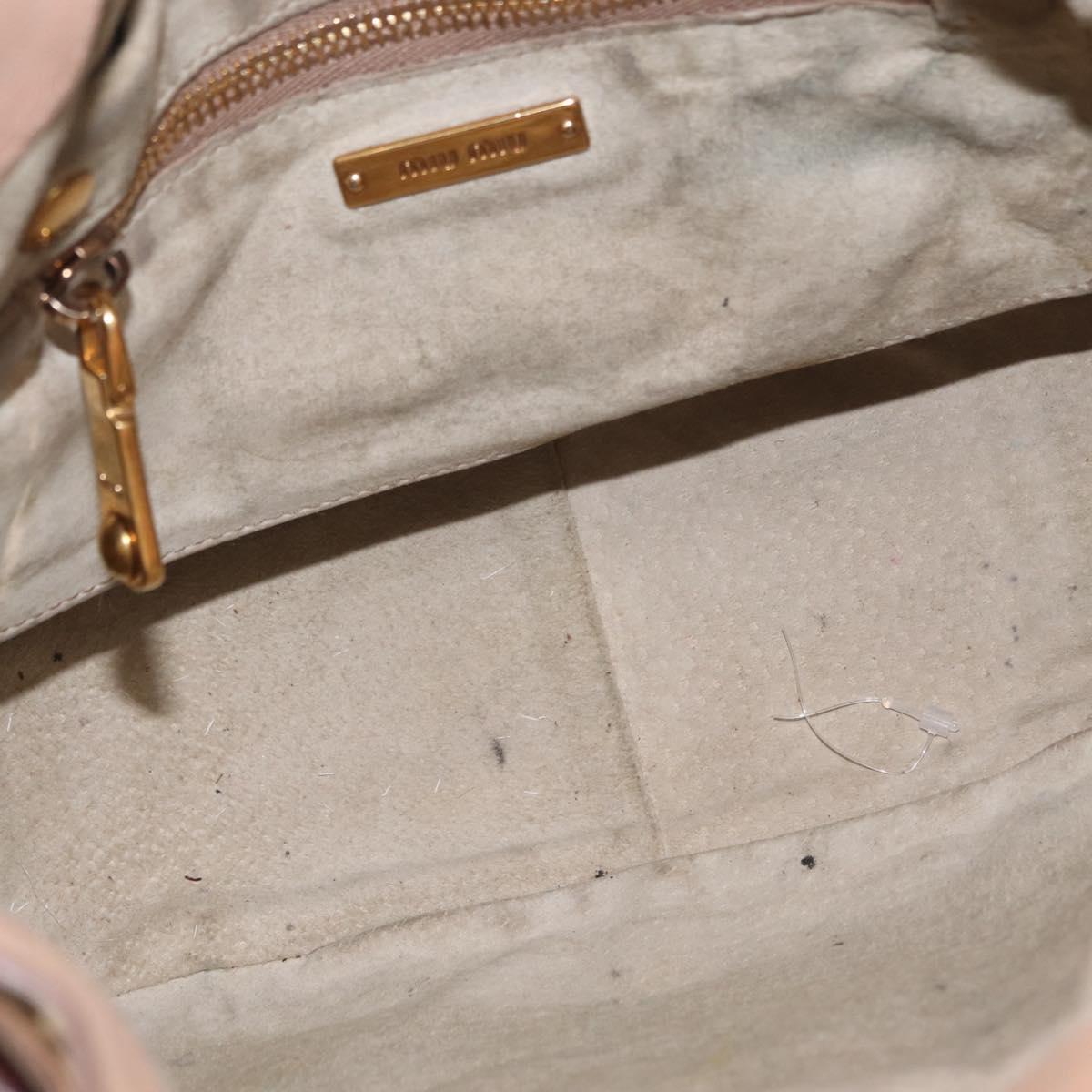 Miu Miu Hand Bag Leather Pink Gold Auth 208423