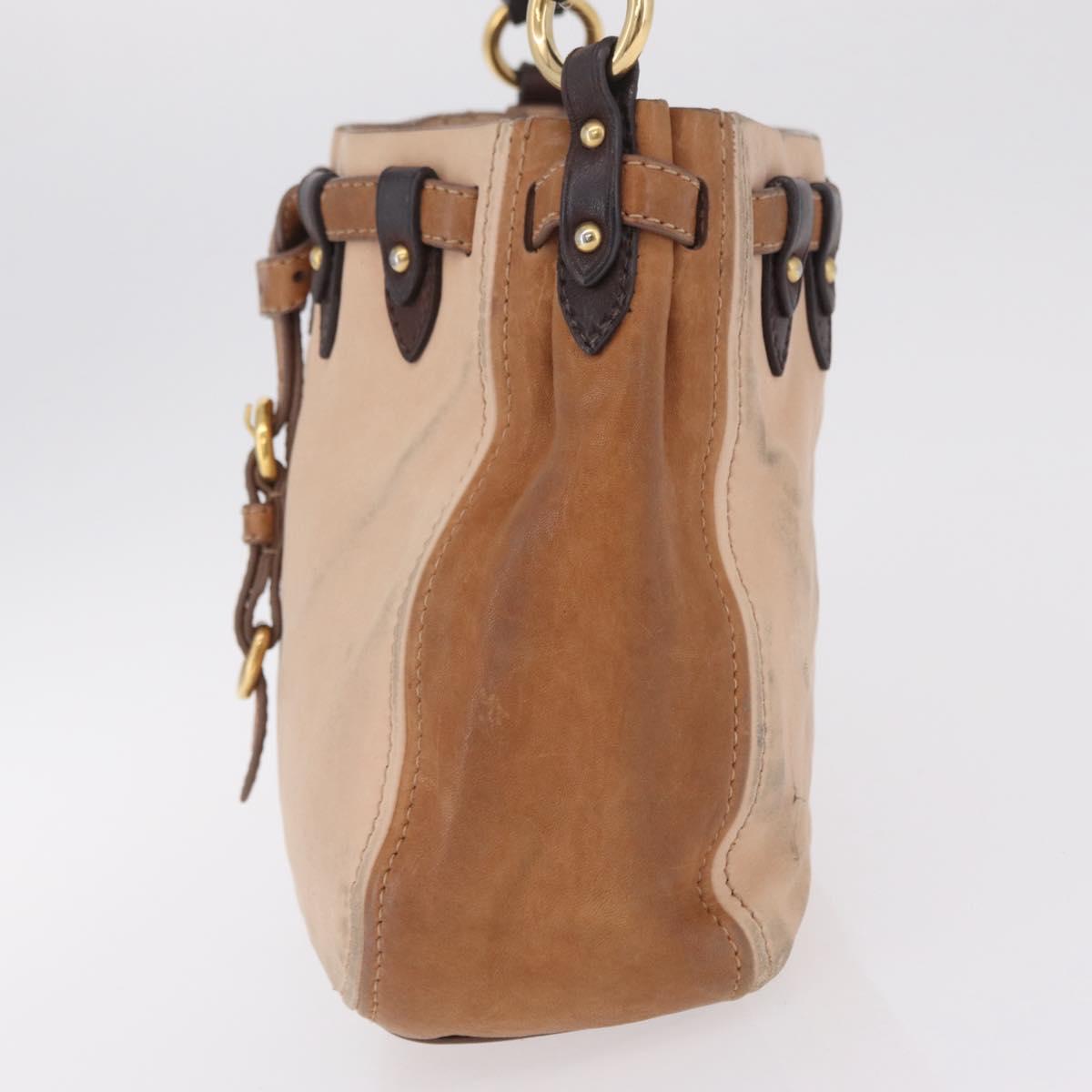Miu Miu Hand Bag Leather Pink Gold Auth 208423