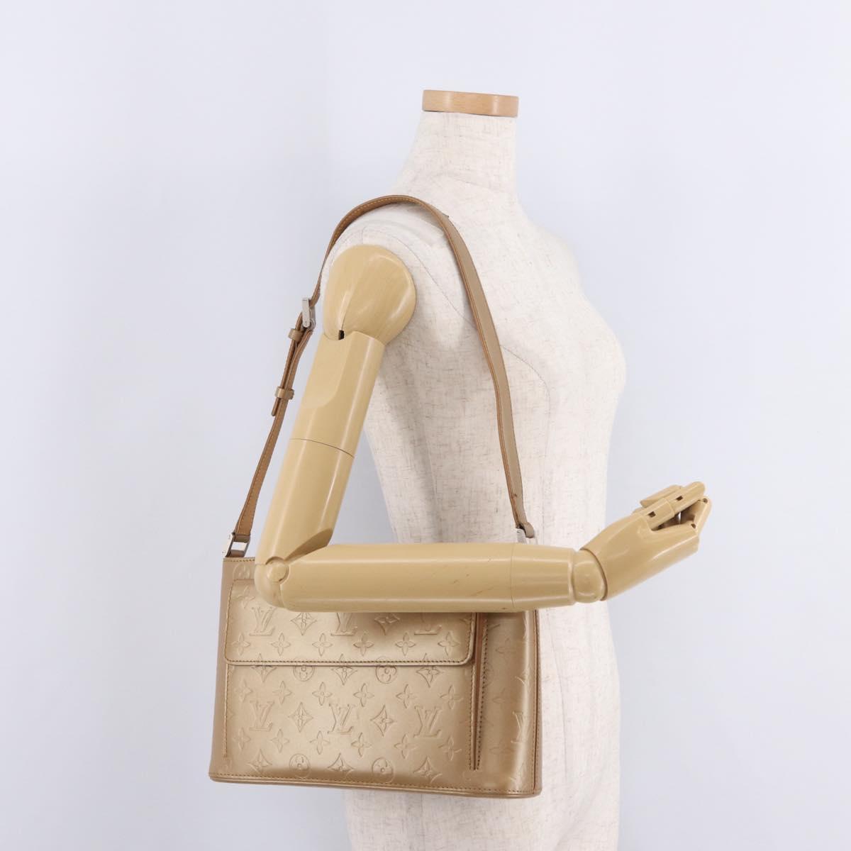 LOUIS VUITTON Monogram Mat Alston Shoulder Bag Beige M55127 LV Auth 208427V