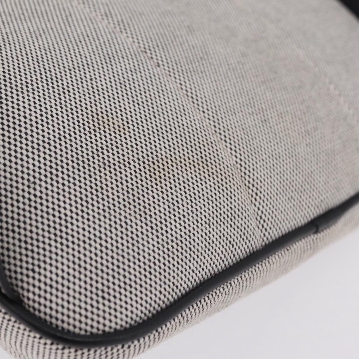 BURBERRY Body Bag Canvas Gray Silver Auth 208431A