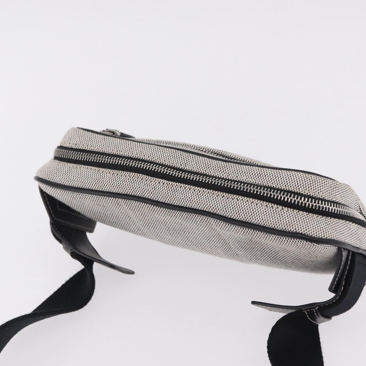 BURBERRY Body Bag Canvas Gray Silver Auth 208431A