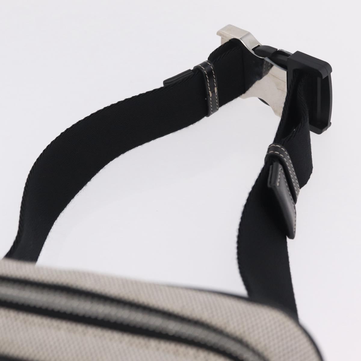 BURBERRY Body Bag Canvas Gray Silver Auth 208431A
