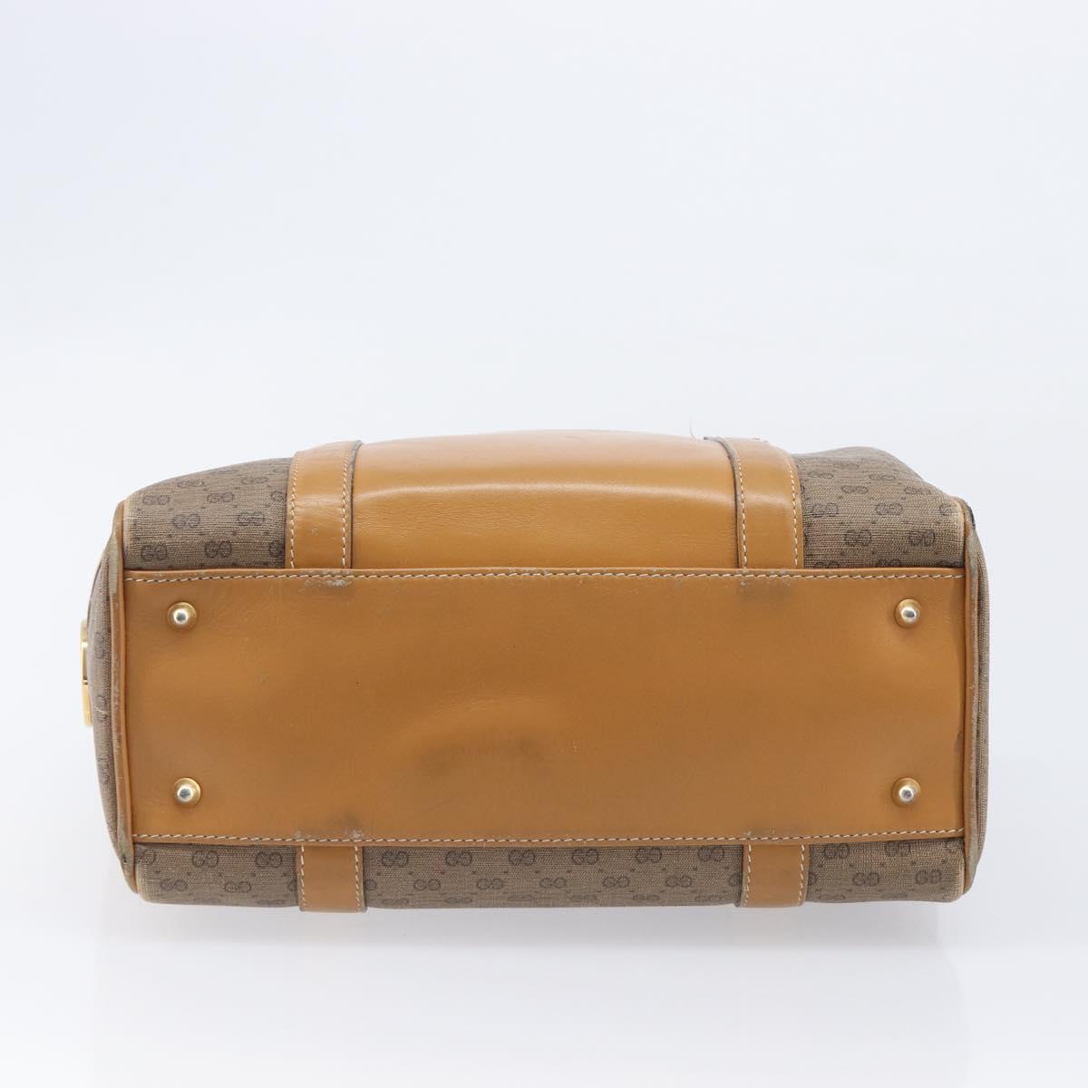 GUCCI Micro GG Supreme Boston Bag PVC Beige Gold 000 39 0158 Auth 208432