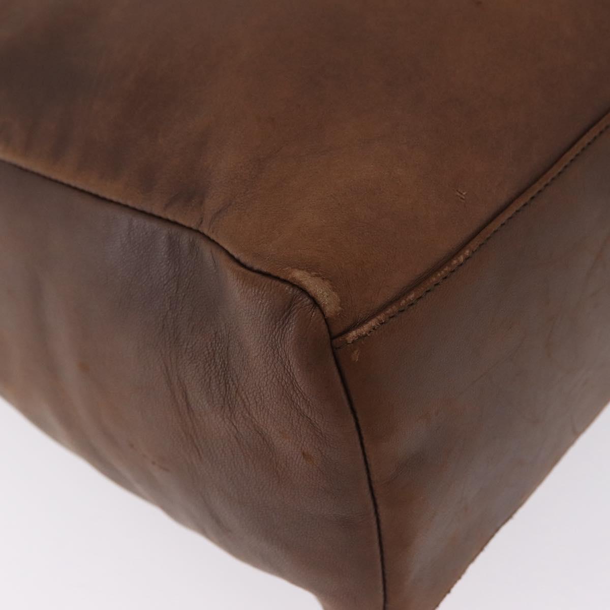 PRADA Tote Bag Leather Brown Auth 208433