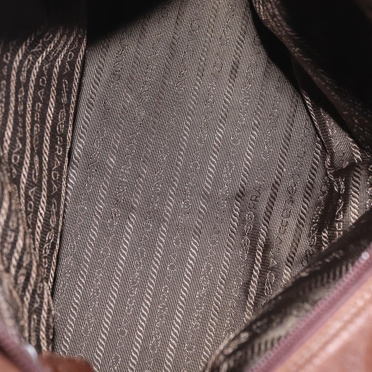 PRADA Tote Bag Leather Brown Auth 208433
