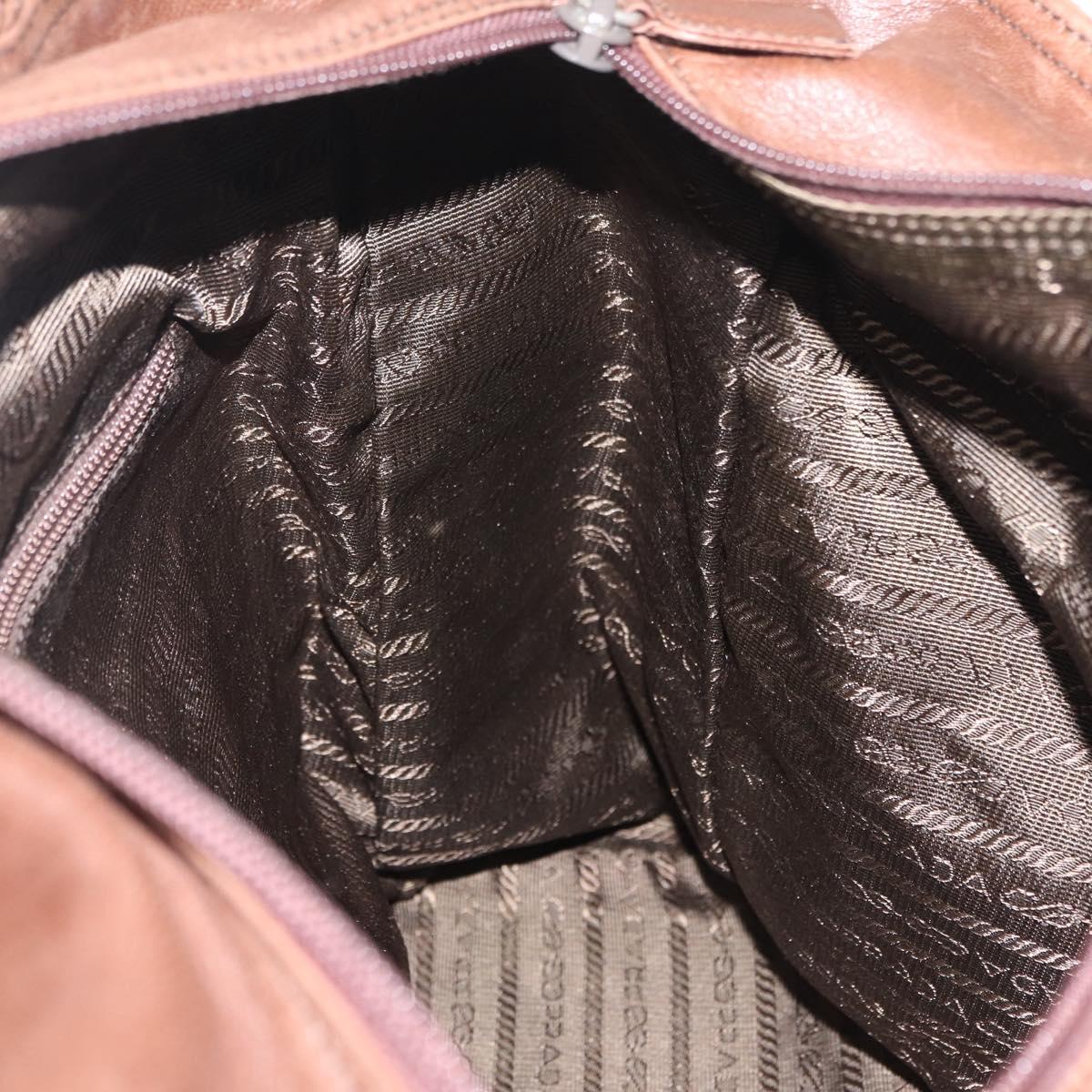 PRADA Tote Bag Leather Brown Auth 208433