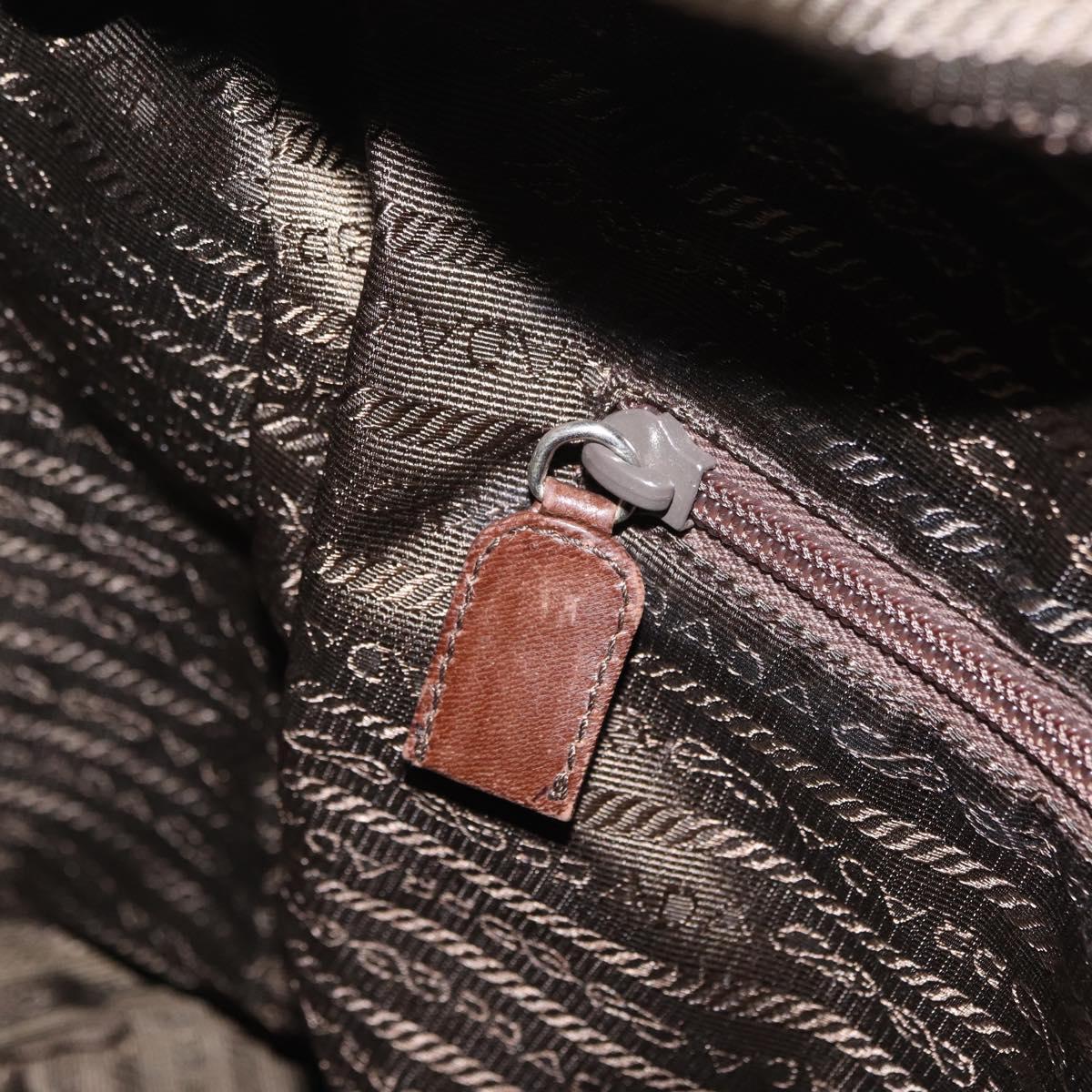 PRADA Tote Bag Leather Brown Auth 208433