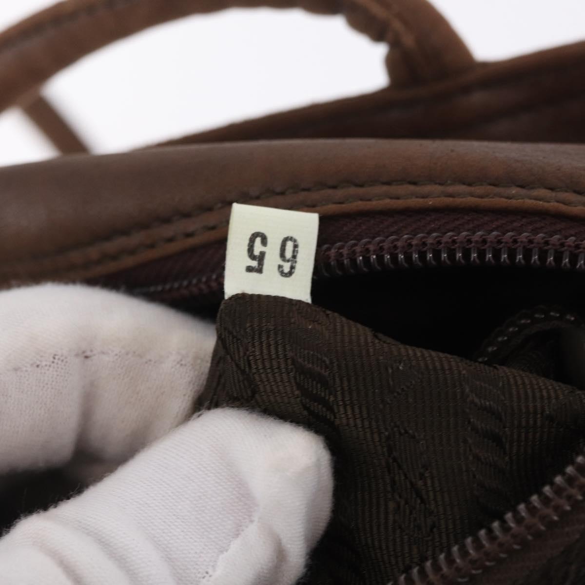 PRADA Tote Bag Leather Brown Auth 208433