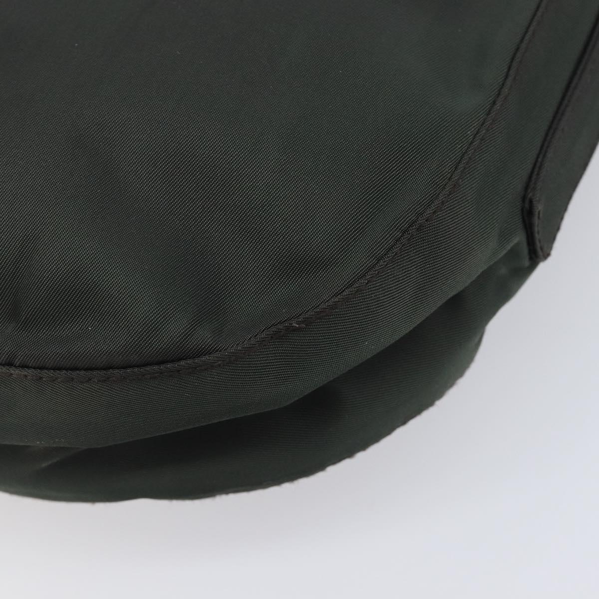 PRADA Chain Shoulder Bag Nylon Green Auth 208438A
