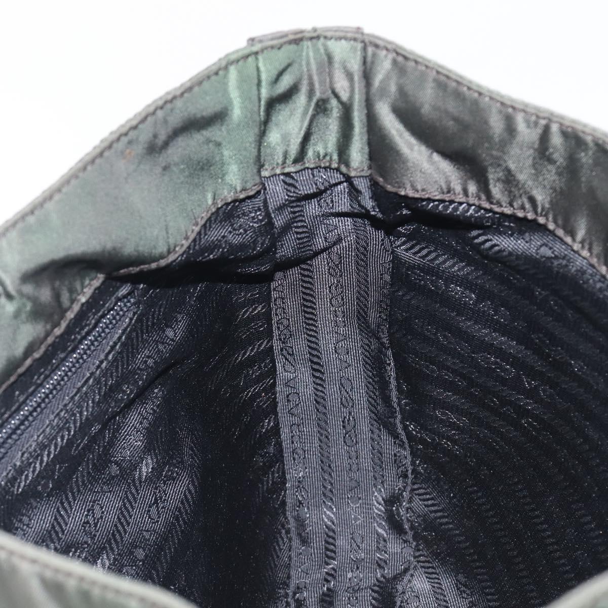PRADA Chain Shoulder Bag Nylon Green Auth 208438A
