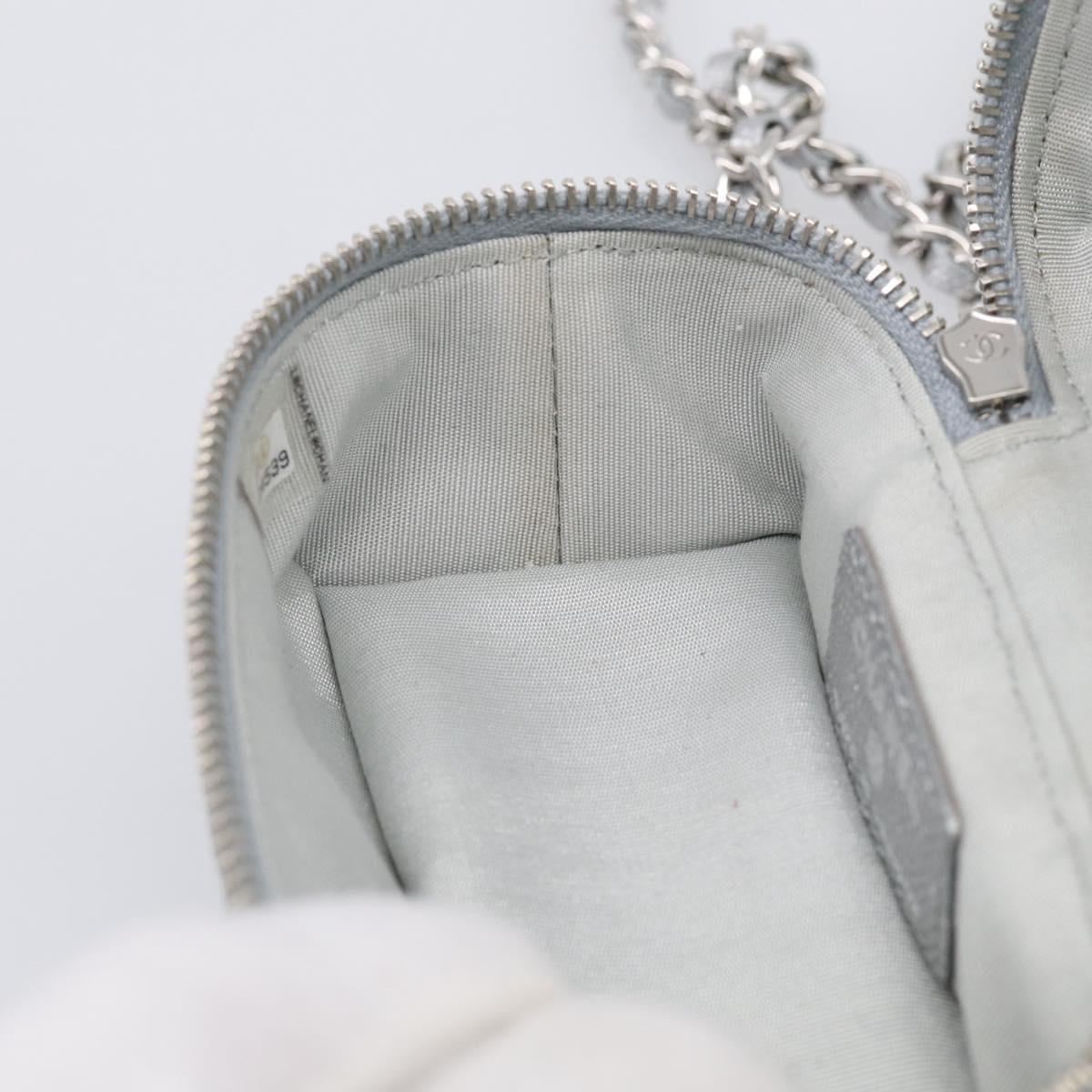 CHANEL Matelasse Chain Shoulder Vanity Pouch Caviar Skin 2way CC Auth 208451SAM