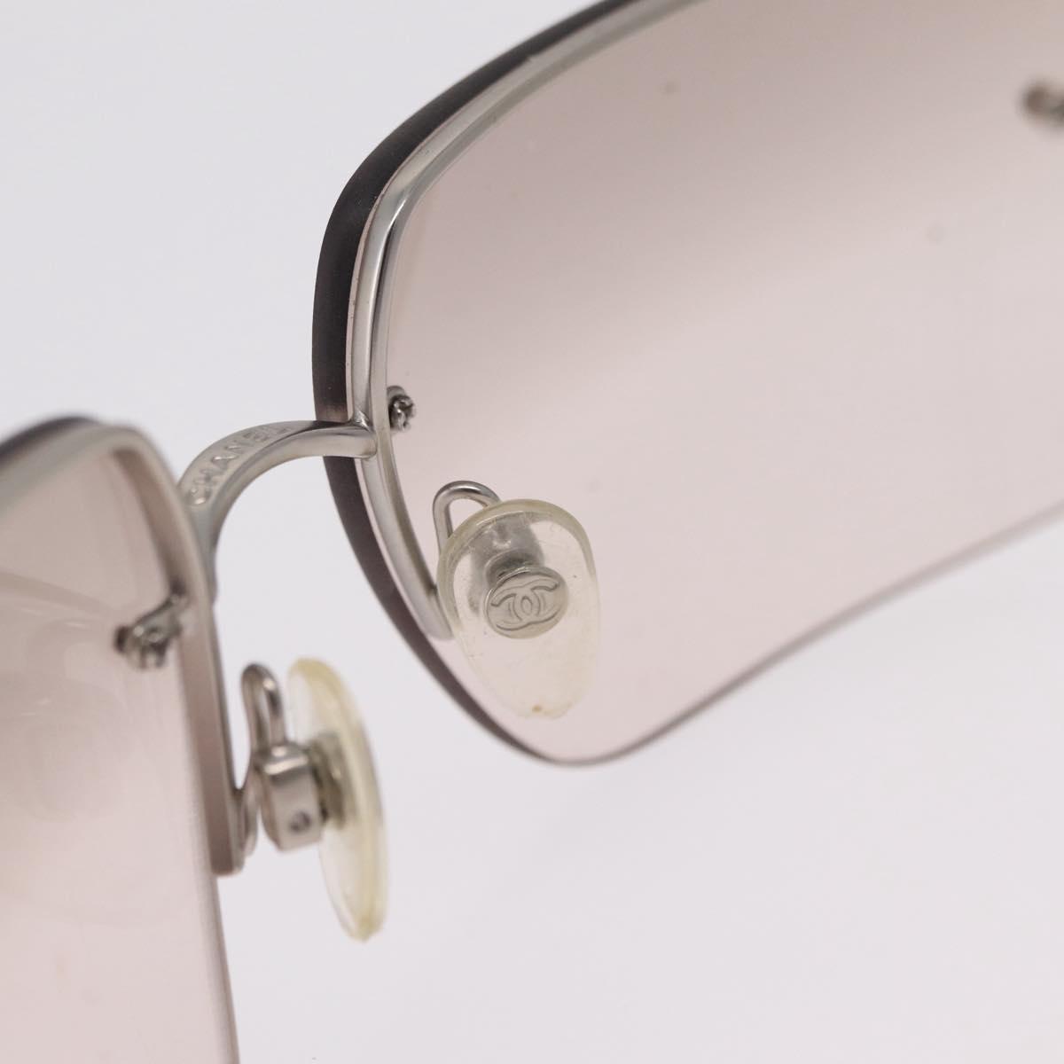 CHANEL Sunglasses metal Clear CC Auth 208452