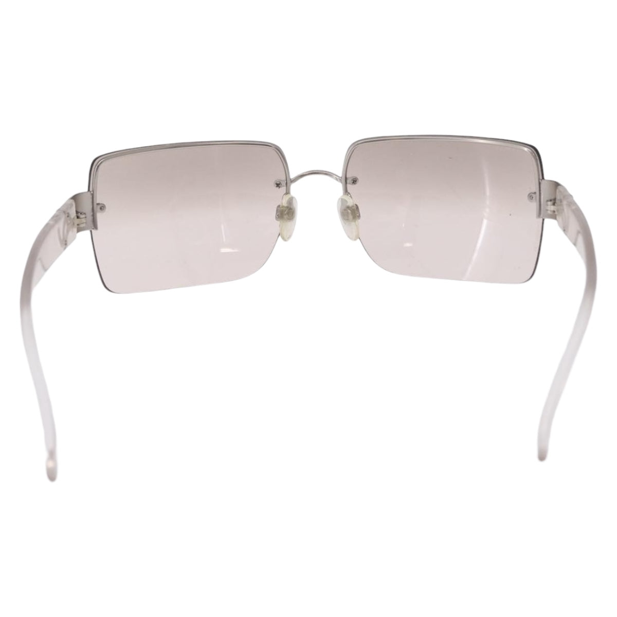 CHANEL Sunglasses metal Clear CC Auth 208452