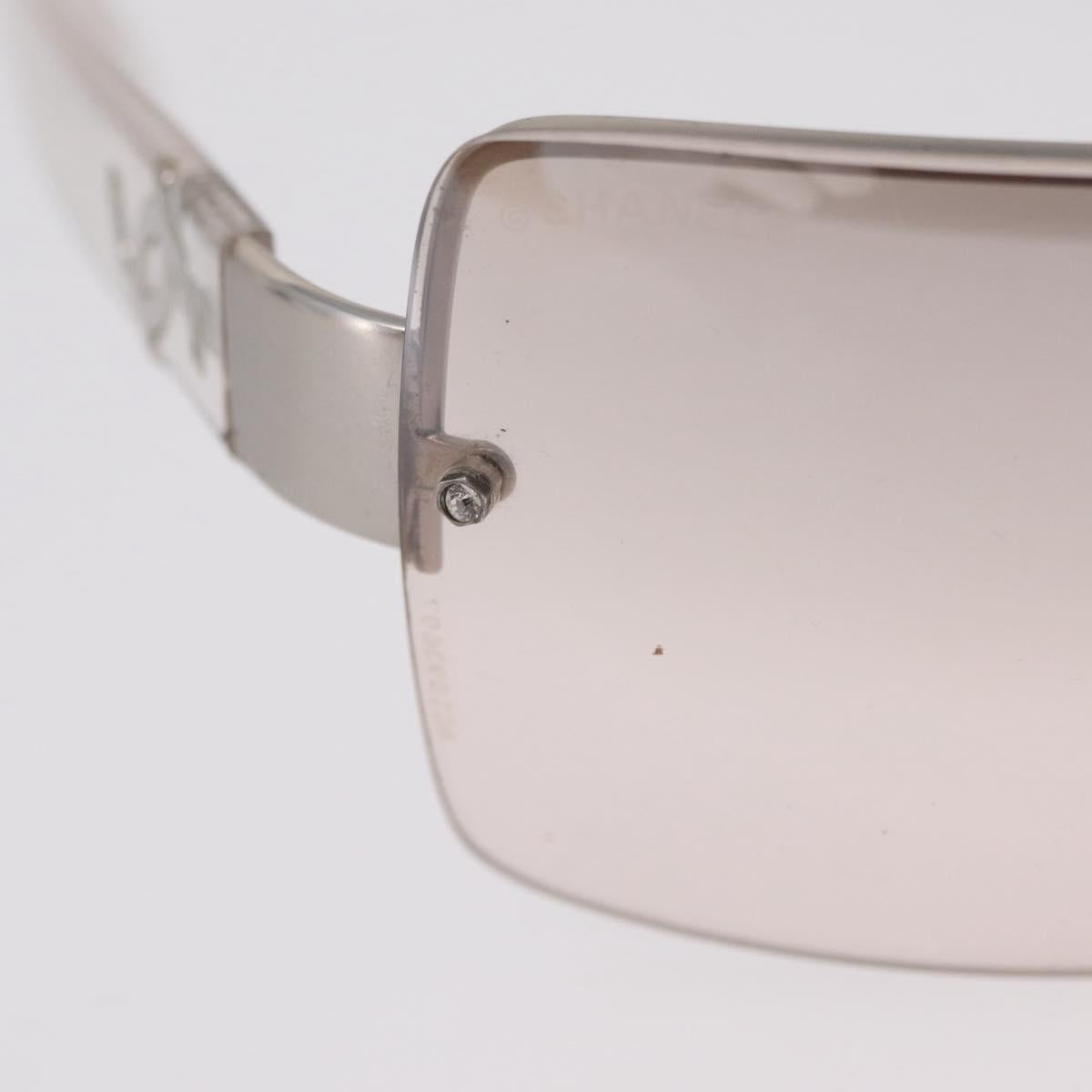 CHANEL Sunglasses metal Clear CC Auth 208452
