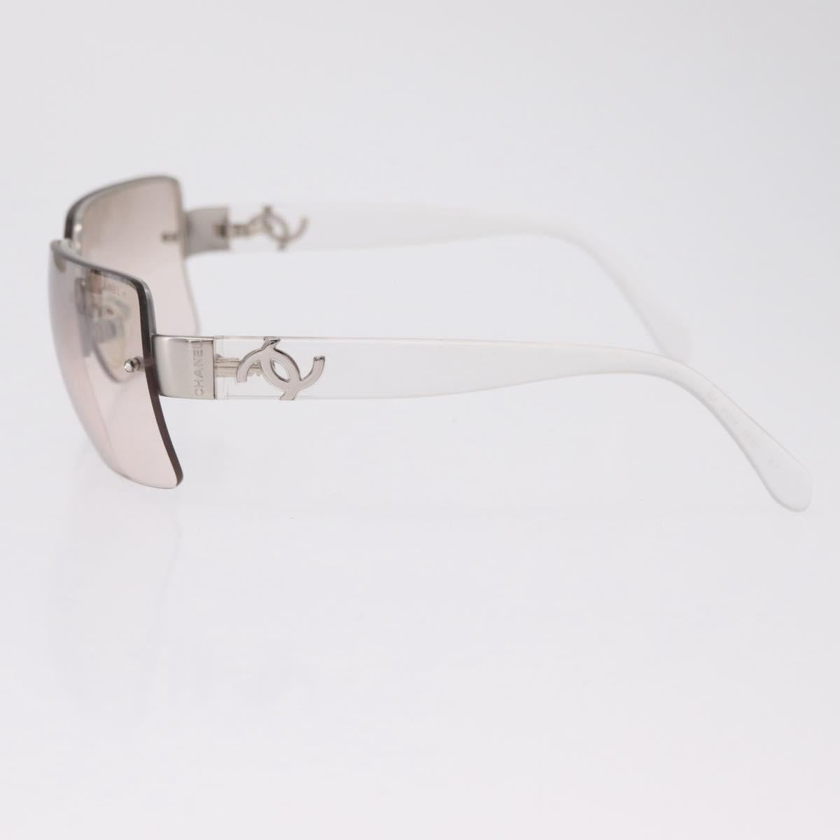 CHANEL Sunglasses metal Clear CC Auth 208452