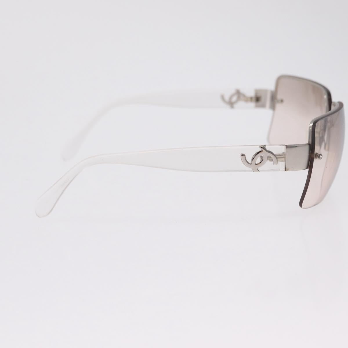 CHANEL Sunglasses metal Clear CC Auth 208452