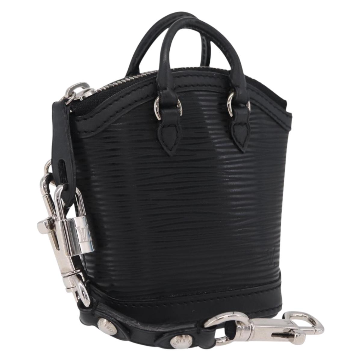 LOUIS VUITTON Epi Mini Lockit Charm Black LV Auth 208454M