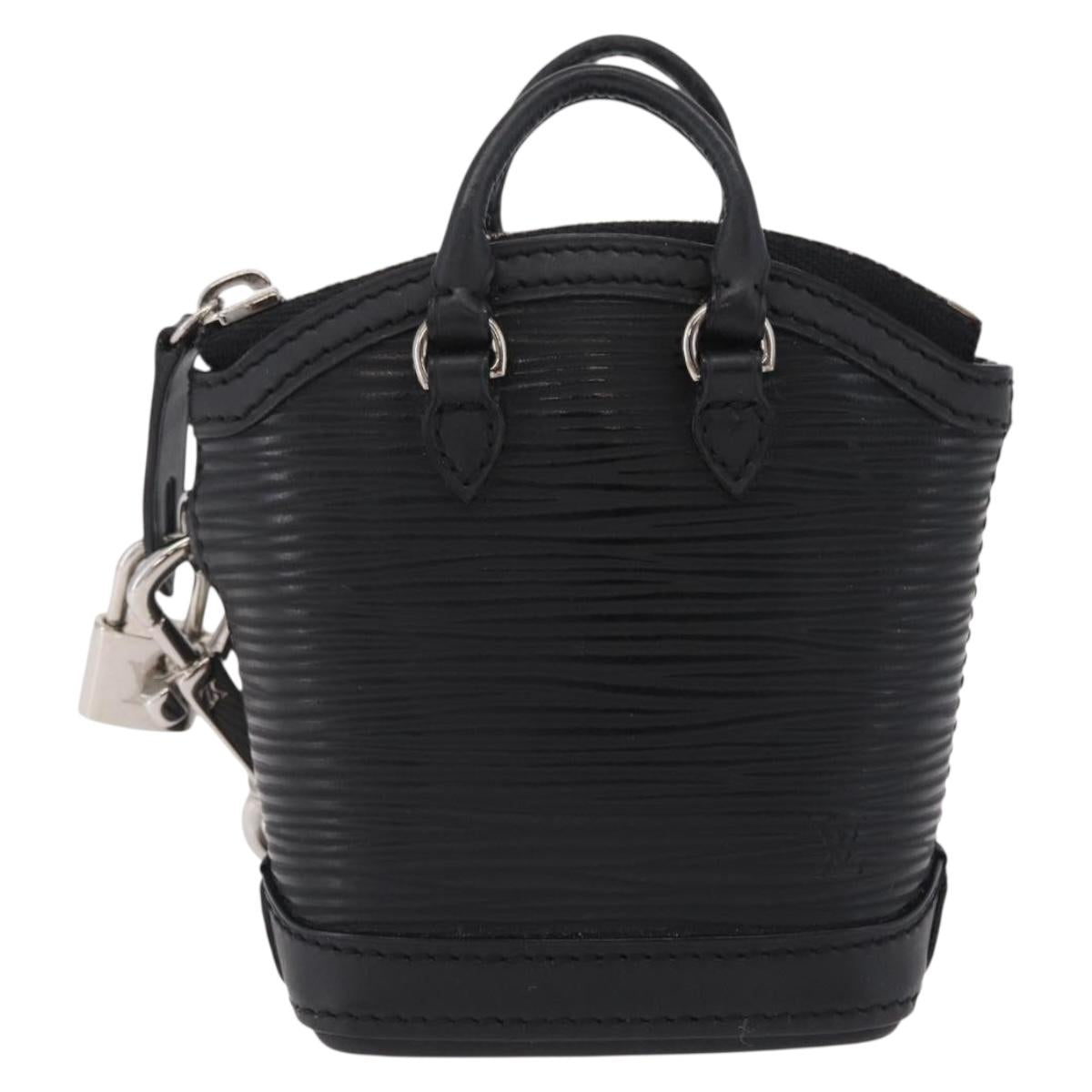 LOUIS VUITTON Epi Mini Lockit Charm Black LV Auth 208454M
