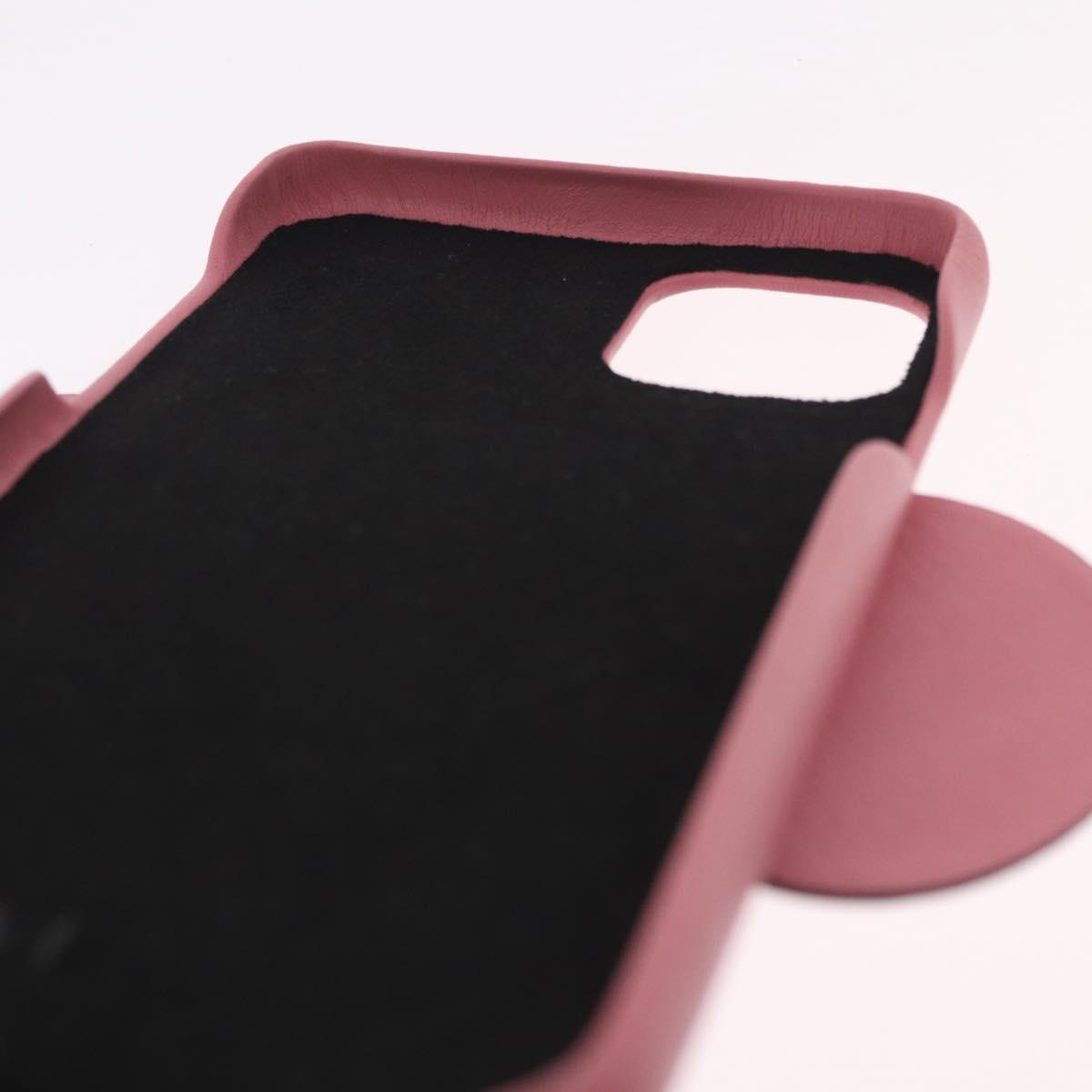 LOEWE Cell Phone Case Leather iPhone 13 Pro MAX Pink Auth 208460M