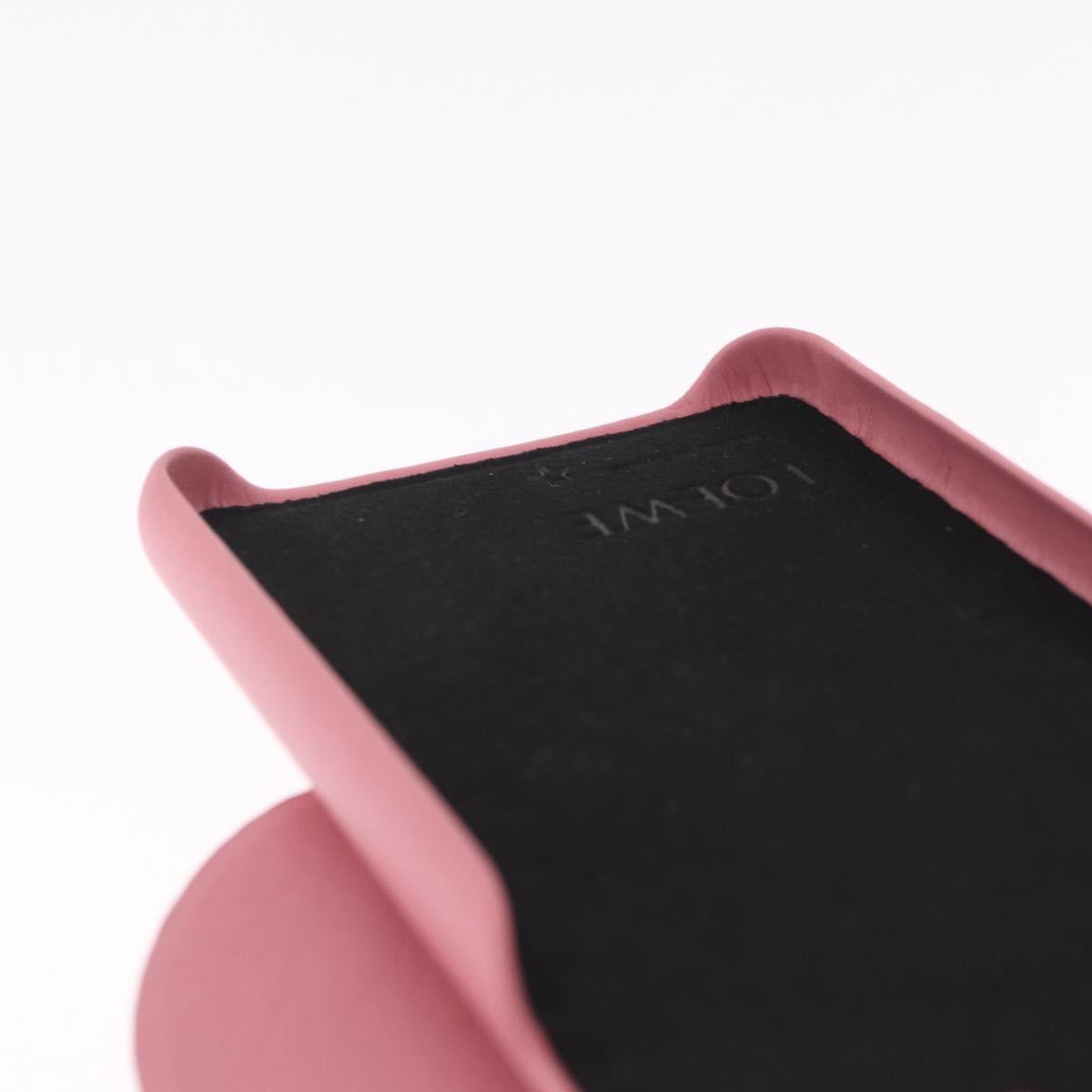LOEWE Cell Phone Case Leather iPhone 13 Pro MAX Pink Auth 208460M