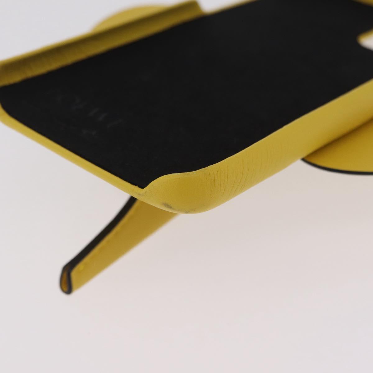 LOEWE Cell Phone Case Leather iPhone 13 Pro MAX Yellow Auth 208461M
