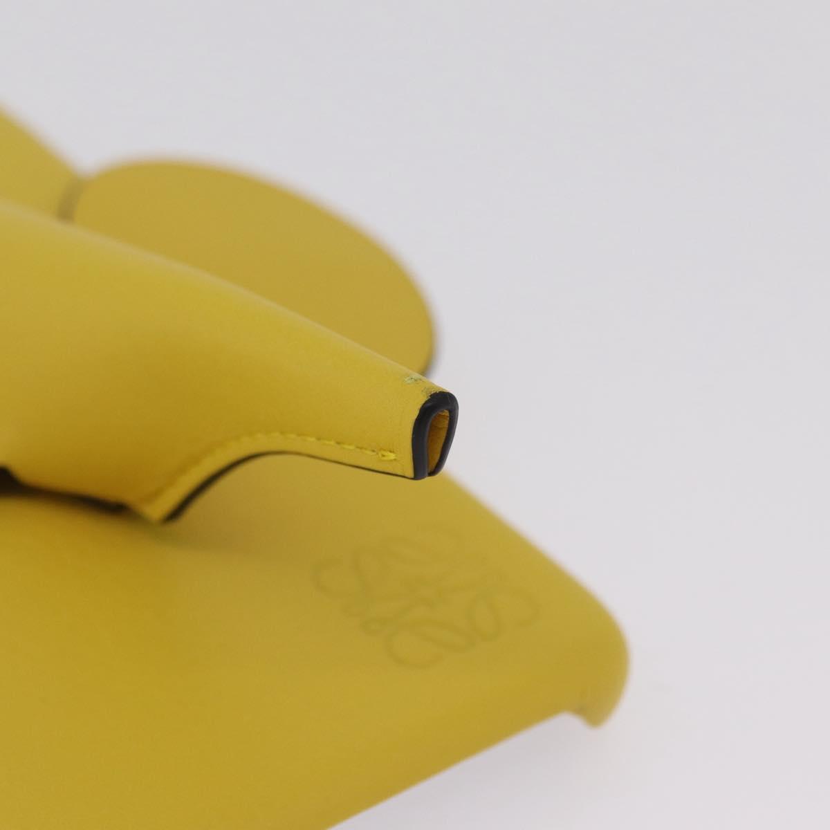 LOEWE Cell Phone Case Leather iPhone 13 Pro MAX Yellow Auth 208461M
