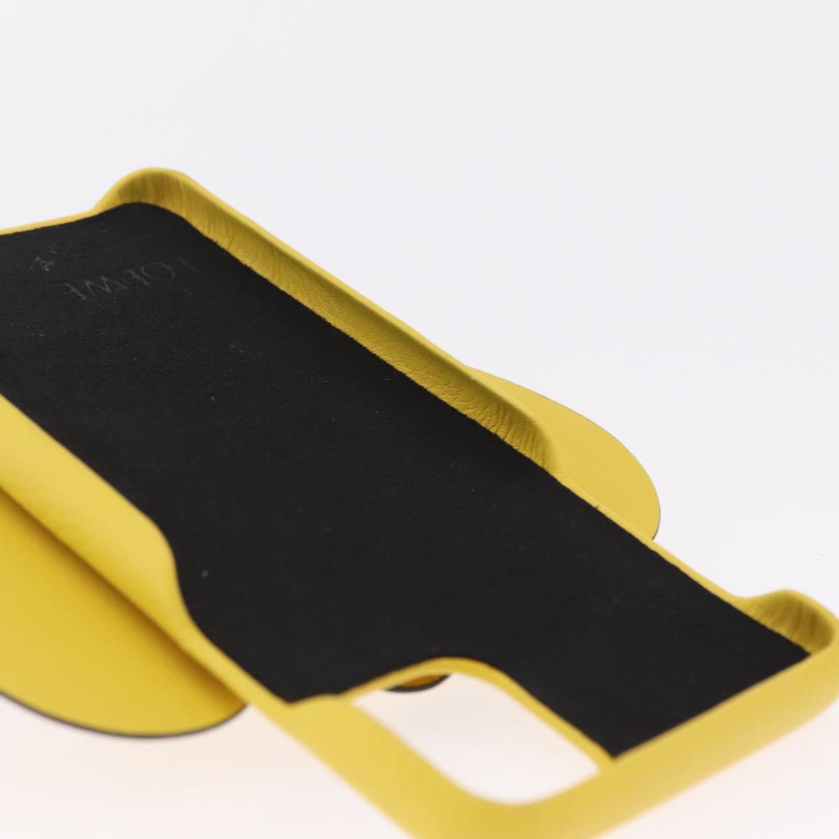 LOEWE Cell Phone Case Leather iPhone 13 Pro MAX Yellow Auth 208461M