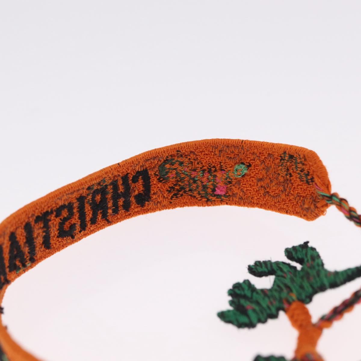 Christian Dior Bracelet Canvas Orange Auth 208462