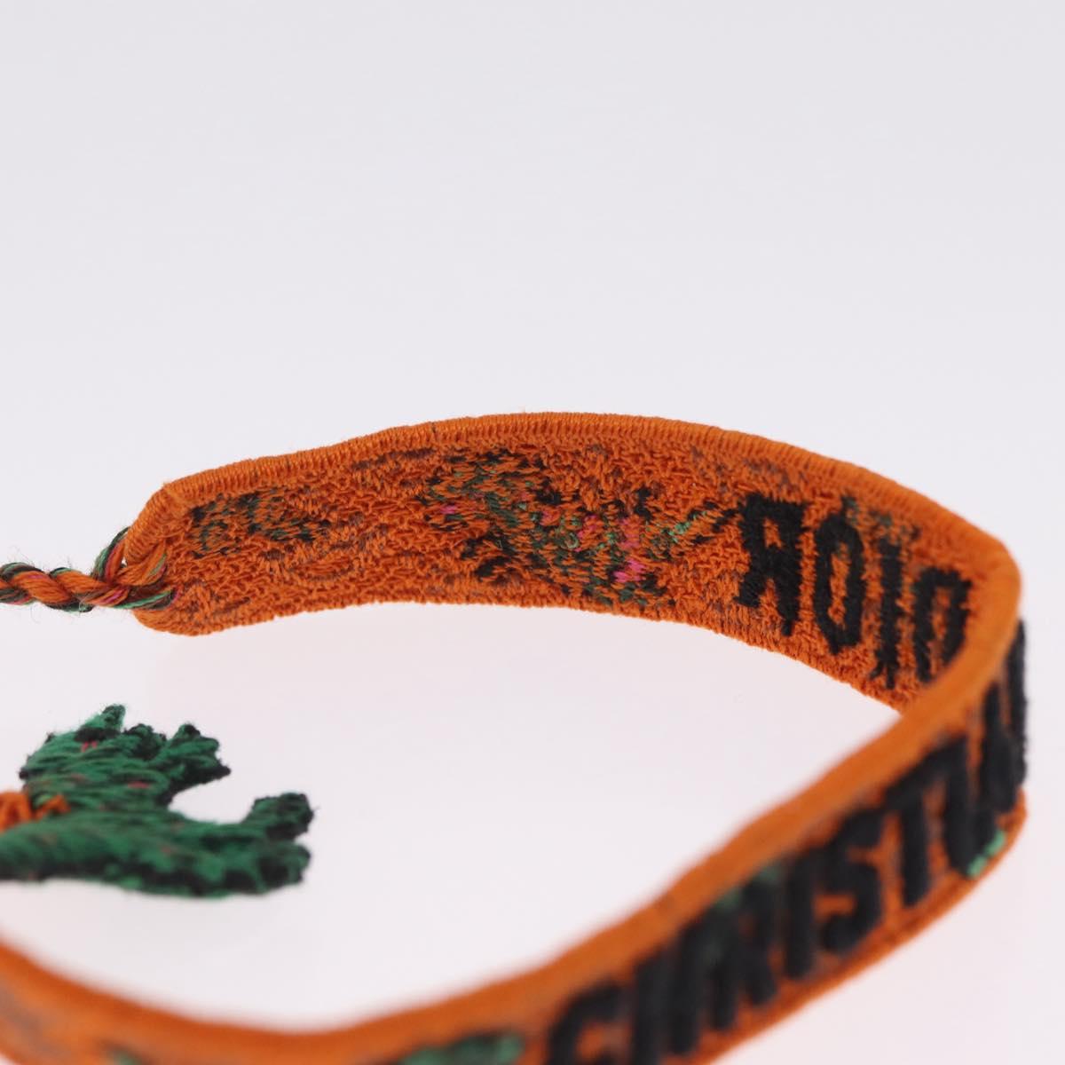 Christian Dior Bracelet Canvas Orange Auth 208462