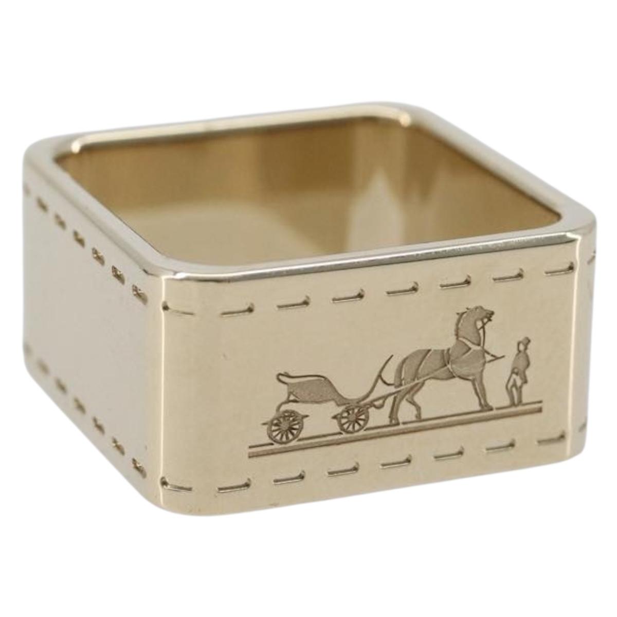 HERMES Scarf Ring metal Gold Tone Auth 208465M