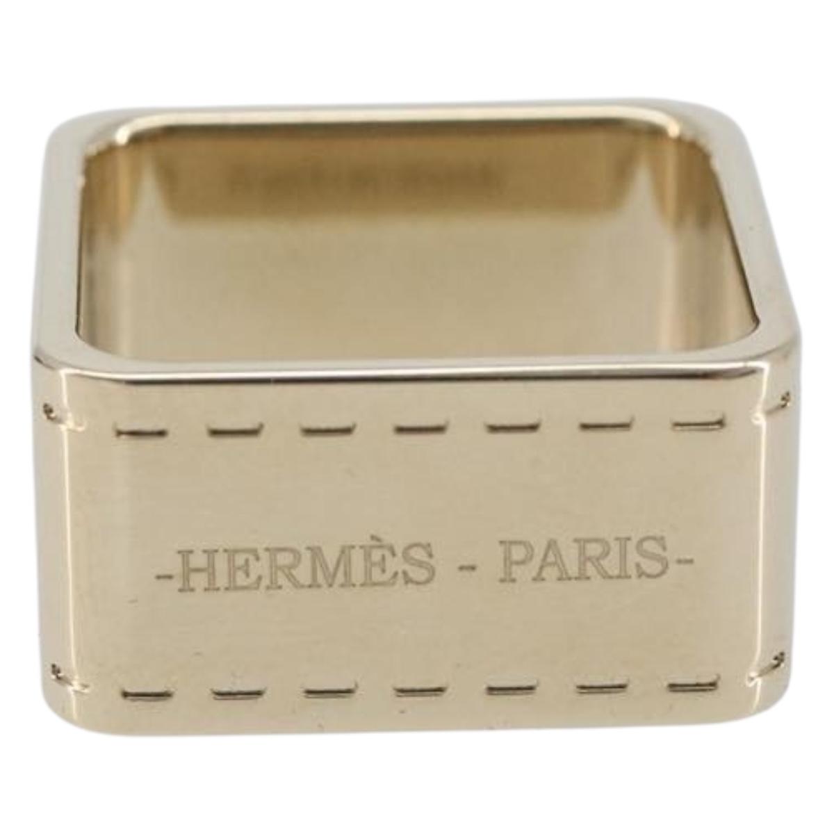 HERMES Scarf Ring metal Gold Tone Auth 208465M