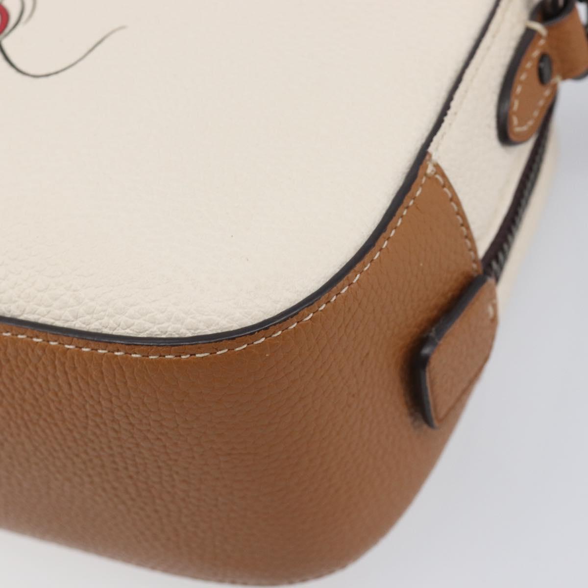 Coach Shoulder Bag Leather White Auth 208471A