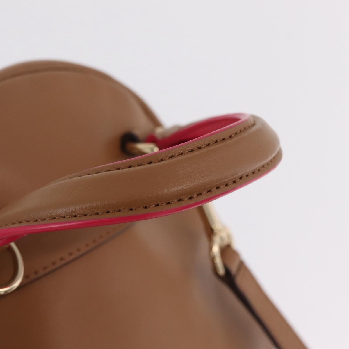 Coach Backpack Leather Beige Gold Auth 208472A