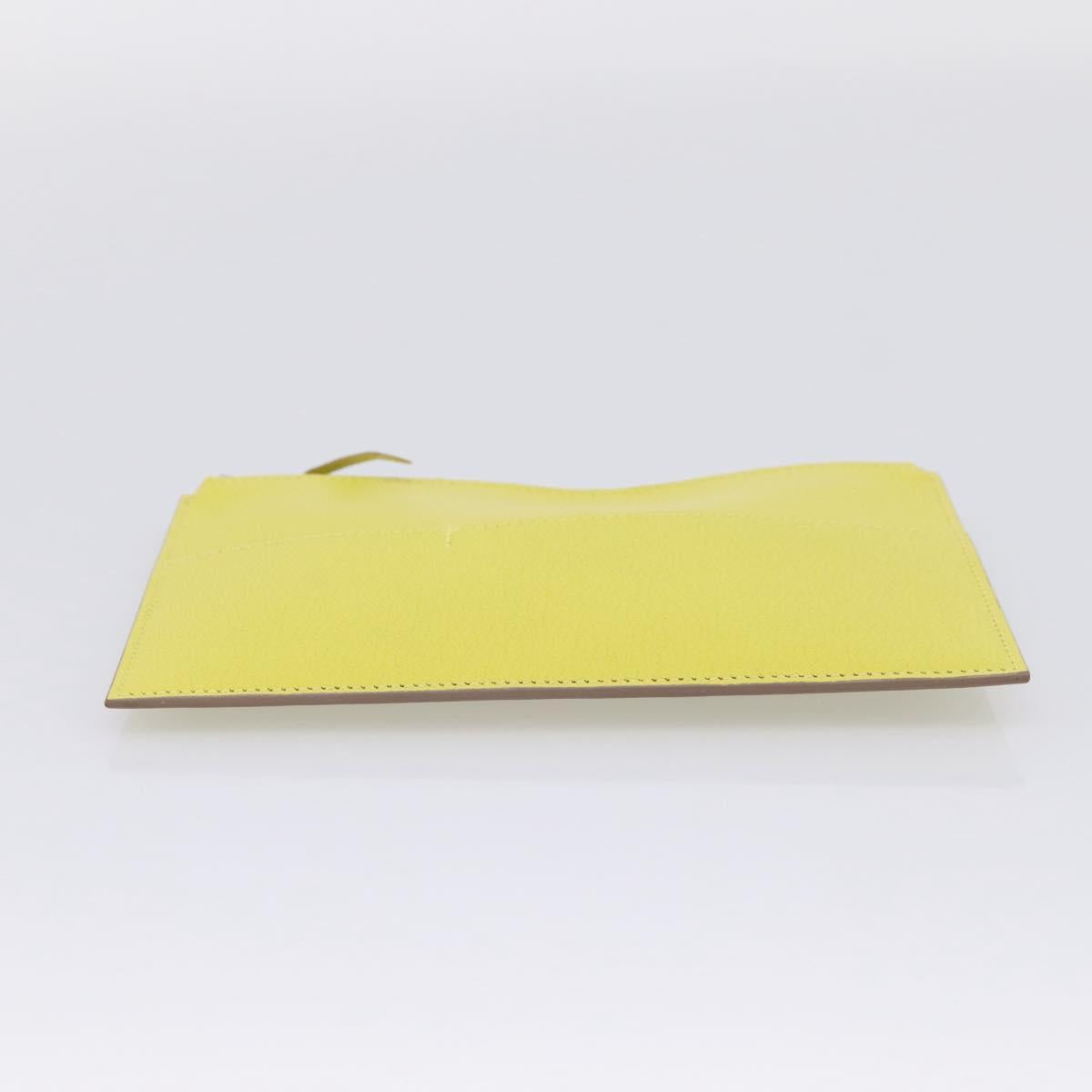 HERMES Envelope Trio Pouch Leather Green Auth 208473M